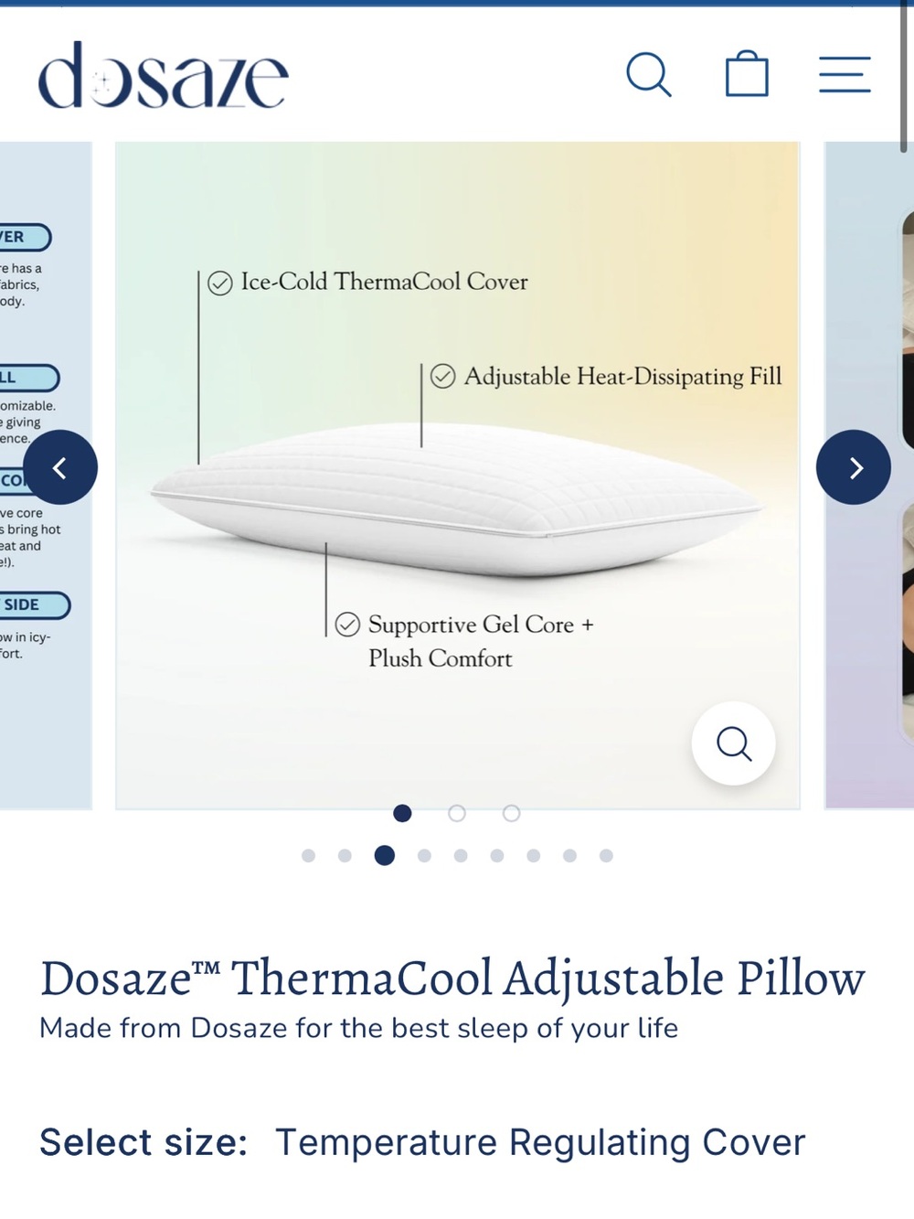 Dosaze ThermaCool Adjustable Pillow